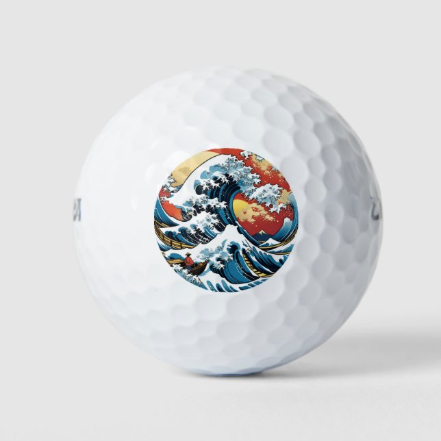 Pelotas De Golf Kanagawa Japonés La gran ola (Anverso)