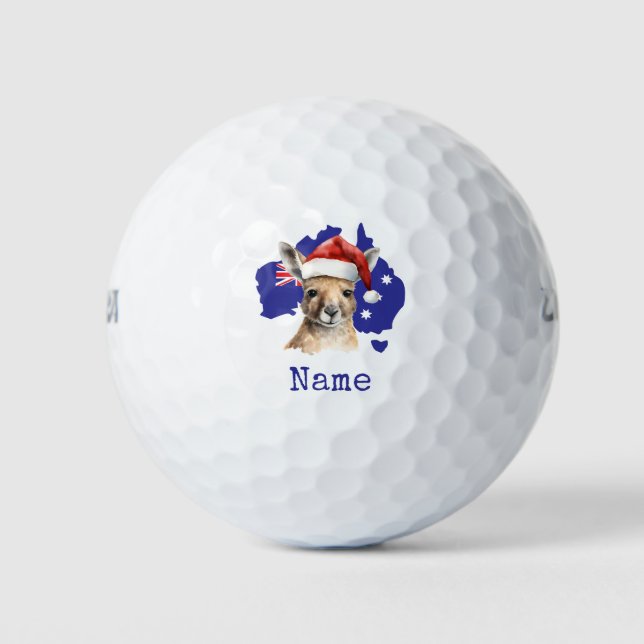 Pelotas De Golf Kangaroo on Australia Flag  (Anverso)