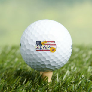 Pelotas De Golf Kansas Estados Unidos Retro State Map Vintage USA