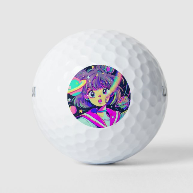 Pelotas De Golf Kawaii Anime Chica Golf Balls (Anverso)