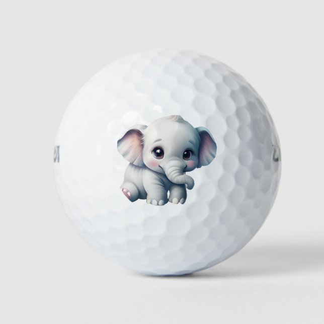 Pelotas De Golf Kawaii Baby Elephant (Anverso)
