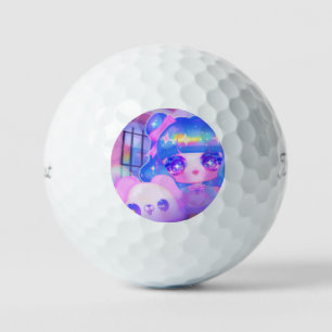 Pelotas De Golf Kawaii Chibi Sparklecore Chica con acopio arcoiris