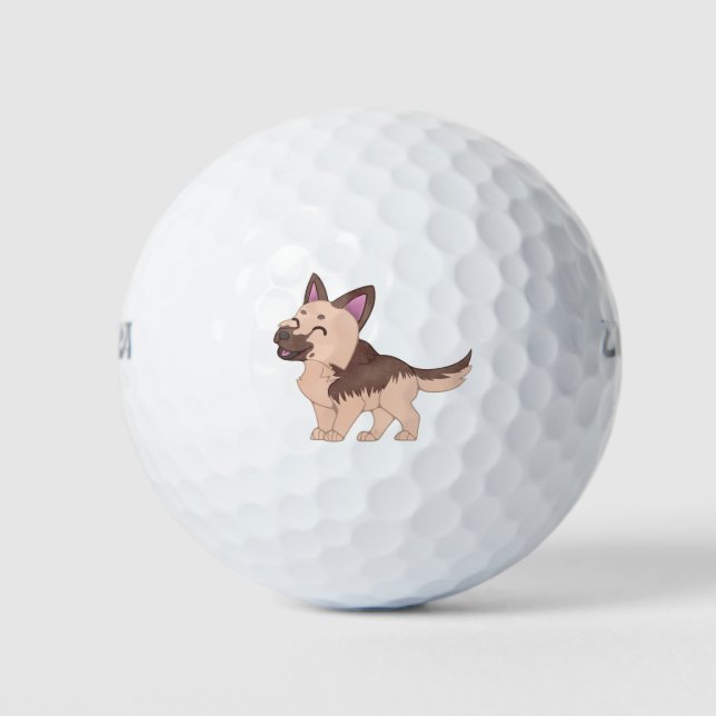 Pelotas De Golf Kawaii German Shepherd Dog (Anverso)