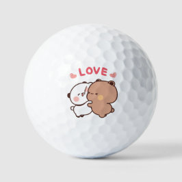 Pelotas De Golf Kawaii Panda Bear, pareja de animales Tarjeta de c