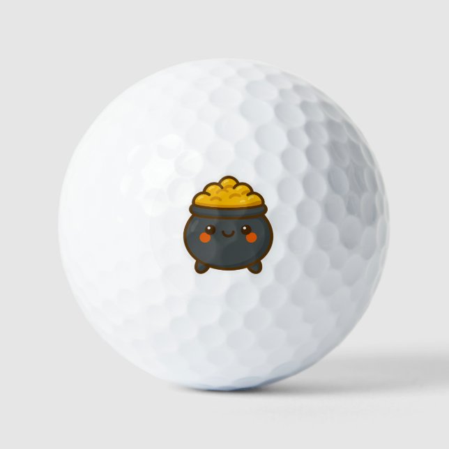 Pelotas De Golf Kawaii Pot of Gold (Anverso)