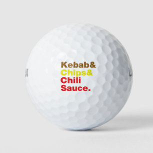 Pelotas De Golf Kebab, Chips y Salsa de Chili.