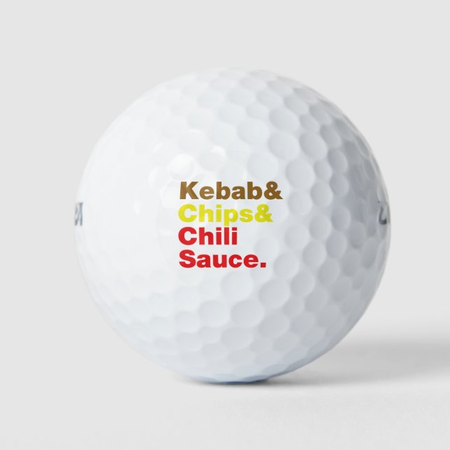 Pelotas De Golf Kebab, Chips y Salsa de Chili. (Anverso)