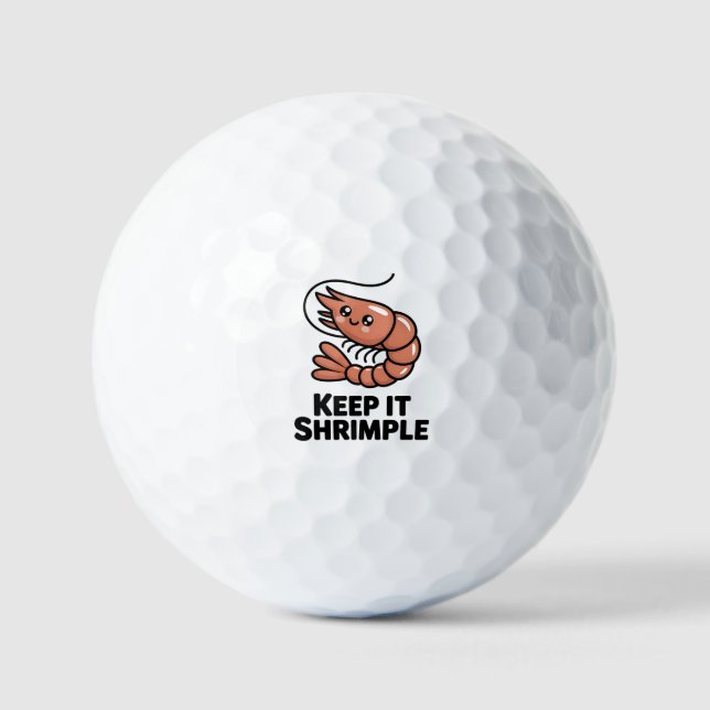 Pelotas De Golf Keep It Shrimple Kawaii Shrimp (Anverso)