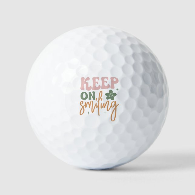 Pelotas De Golf Keep On Smiling Inspirational Quote Minimalist  (Anverso)