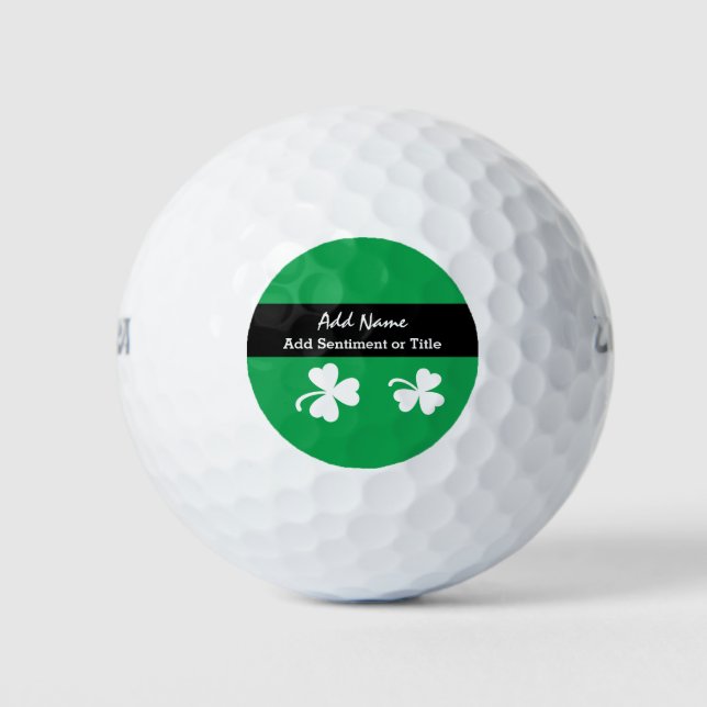 Pelotas De Golf Kelly Green Shamrock Design White Shamrock A01 (Anverso)