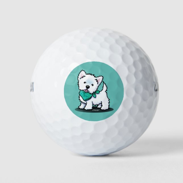 Pelotas De Golf KiniArt Cutieface Westie Terrier (Anverso)