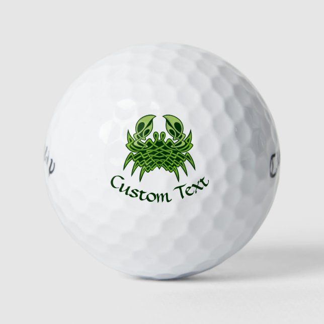Pelotas De Golf Knot celta de cangrejo verde (Anverso)