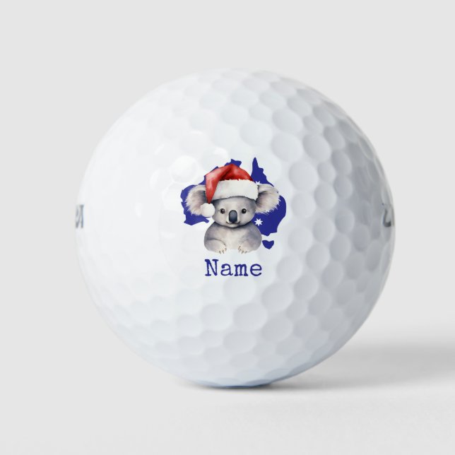Pelotas De Golf Koala Bear on Australia Flag  (Anverso)