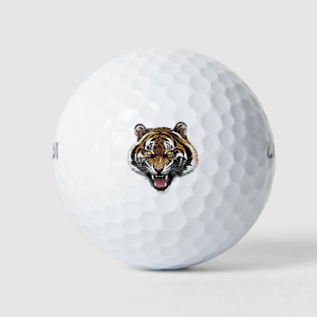 Pelotas De Golf La cara del rugido del tigre (Anverso)