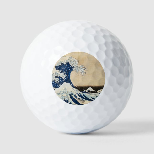 Pelotas De Golf La gran ola de Kanagawa por Hokusai (Anverso)