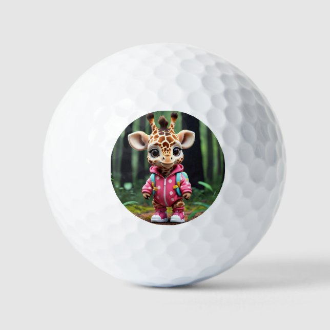 Pelotas De Golf "La jirafa explora la naturaleza" (Anverso)
