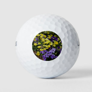 Pelotas De Golf La ladera de los Pansies morado y amarillo