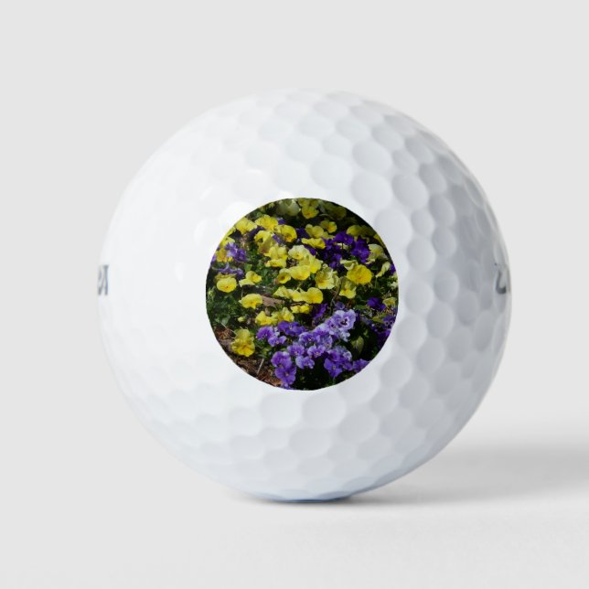 Pelotas De Golf La ladera de los Pansies morado y amarillo (Anverso)