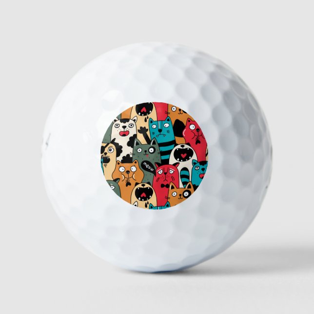 Pelotas De Golf La multitud de gatos (Anverso)
