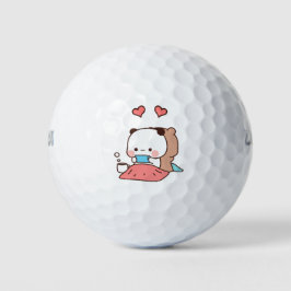 Pelotas De Golf La pareja de osos pandas, los abrazos de los bubu 