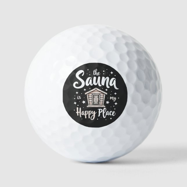 Pelotas De Golf La Sauna es mi lugar feliz (Anverso)