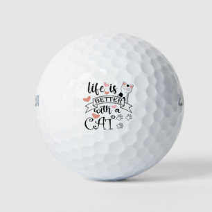 Pelotas De Golf La vida es mejor con un eslogan de citas gatas