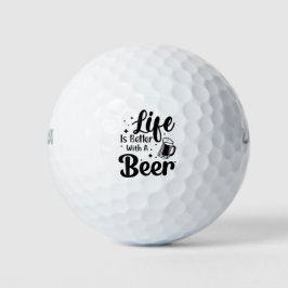Pelotas De Golf La vida es mejor con una cita graciosa de la cerve