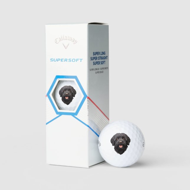 Pelotas De Golf Labradoodle Perro Negro (Embalaje)
