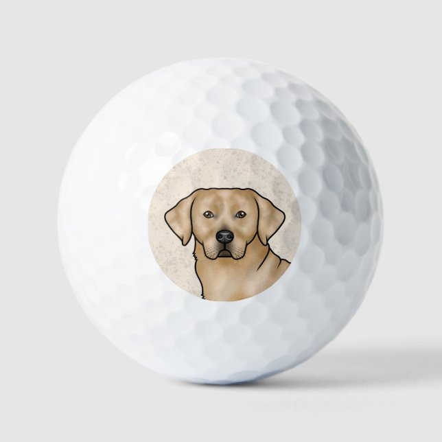 Pelotas De Golf Labrador amarillo Recuperador Diseño Caricatura Ca (Anverso)