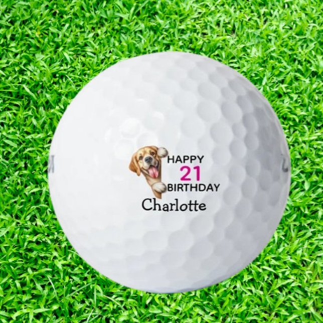 Pelotas De Golf Labrador Birthday   (Celebrate Labrador-loving golfers with unique golf balls—perfect birthday gifts for dog enthusiasts)