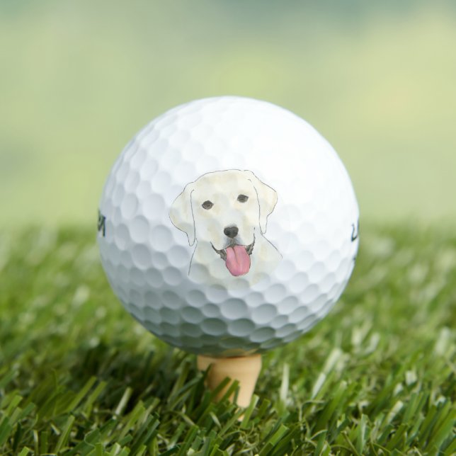 Pelotas De Golf Labrador blanco personalizado (Camiseta in situ)