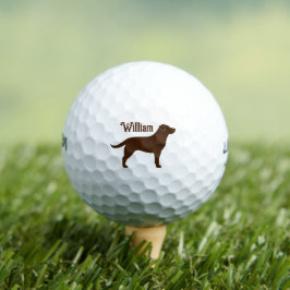 Pelotas De Golf Labrador de chocolate recuperando silueta con nomb