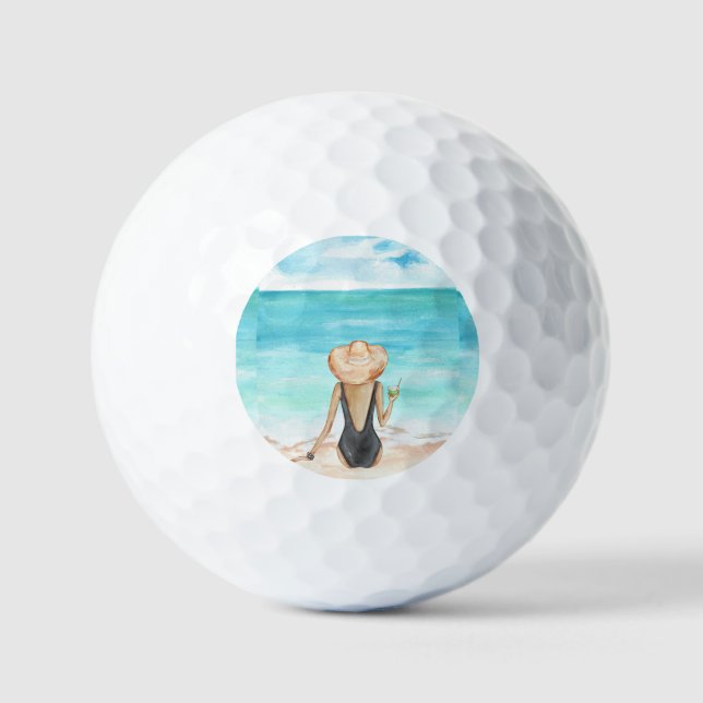 Pelotas De Golf ladie en la playa (Anverso)