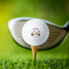 Pelotas De Golf Lady Golf Cart Cáncer de Mama Personalizado