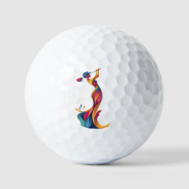 Pelotas De Golf Lady Golf, Silhouette, bunt, perfekter Schwung
