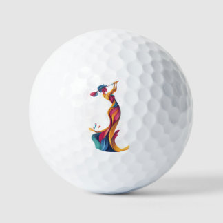 Pelotas De Golf Lady Golf, Silhouette, bunt, perfekter Schwung