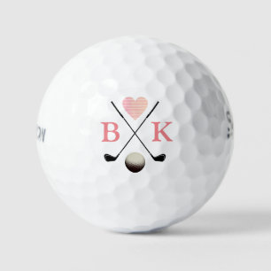 Pelotas De Golf Lady Golfer Elegantemente Rosa Monogramada Femenin