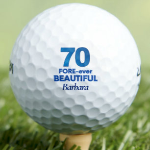 Pelotas De Golf Lady Golfer Gift 70 - 70th FORE-ever Beautiful