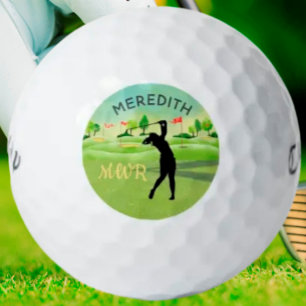 Pelotas De Golf Lady Golfer Greens Monograma