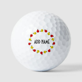 Pelotas De Golf Ladybugs Personalizados Cuidados En Rojo Y Amarill