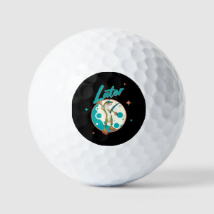 Pelotas De Golf Lagarto Divertido Más Tarde Humor Procrastinación