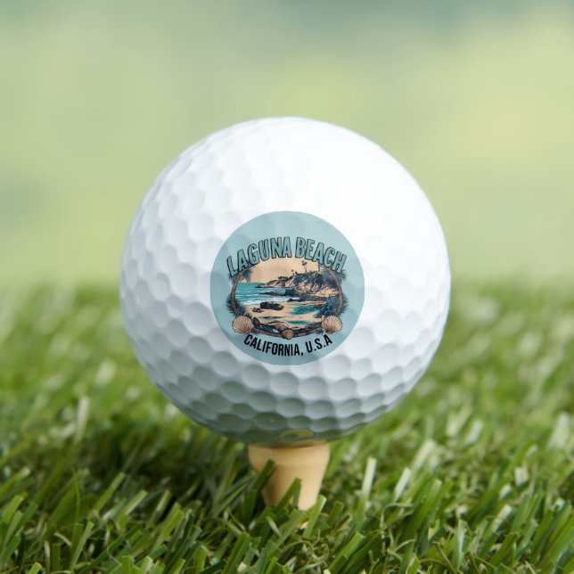 Pelotas De Golf Laguna Beach Retro Vignette (Camiseta in situ)