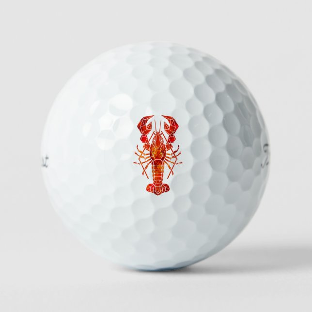Pelotas De Golf Langosta poligonal roja (Anverso)