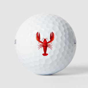 Pelotas De Golf Langosta roja aislada
