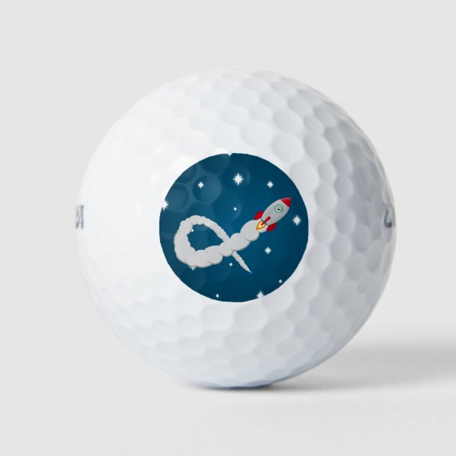 Pelotas De Golf Lanzamiento de cohete espacial en el espacio (Anverso)
