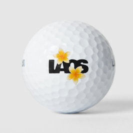 Pelotas De Golf Laos Love Frangipani Flower Yellow and Black