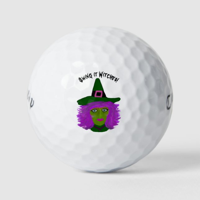 Pelotas De Golf Las divertidas Witch Halloween Golf Balls (Anverso)