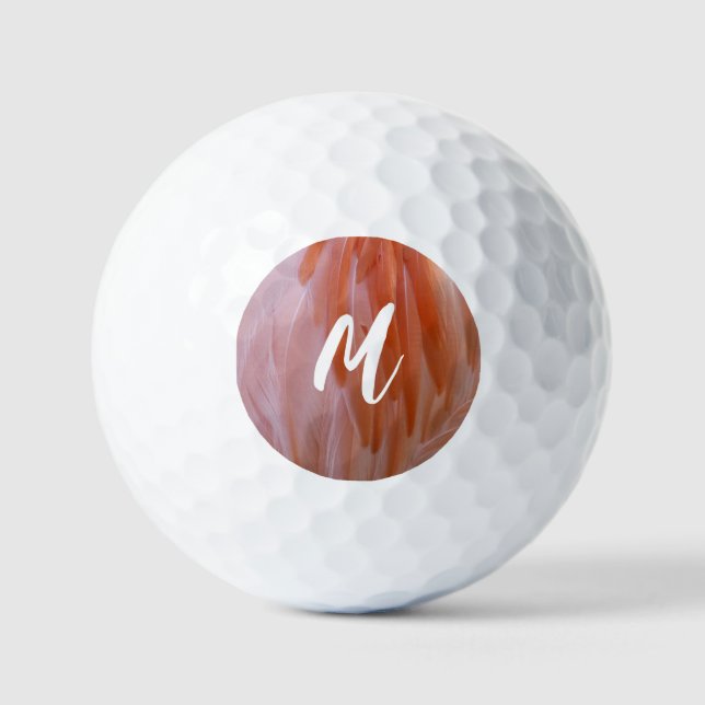 Pelotas De Golf Las plumas flamencas en tonos rosas (Anverso)