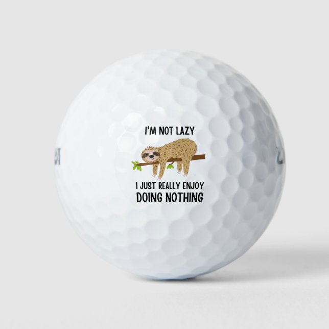 Pelotas De Golf Lazy Sloth no hace nada (Anverso)