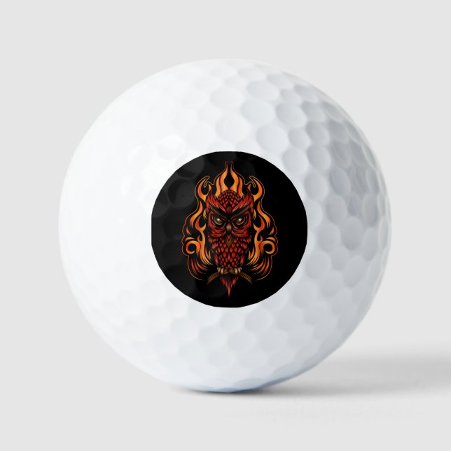 Pelotas De Golf Lechuza de Fuego (Anverso)